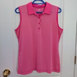 EP Pro NY Sleeveless Geometric Jacquard Golf Polo – Pink, Women’s Size M #102